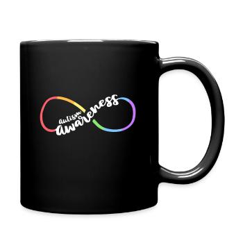 Autism Awareness Autistic Acceptance Rainbow - Full Colour Mug - black - Right