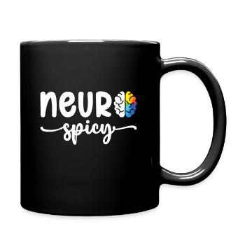 Cool Neurospicy Neuro Spicy Neurotypical - Full Colour Mug - black - Right