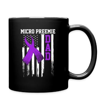 Micro Preemie NICU New Dad Healthy Premature Birth - Full Colour Mug - black - Right