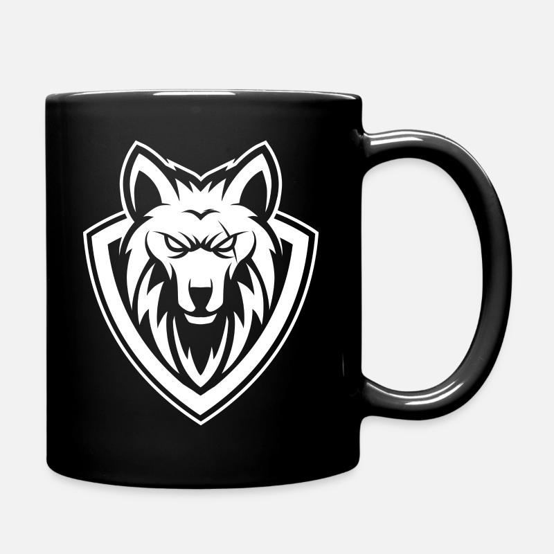 White Alpha - Full Colour Mug - black