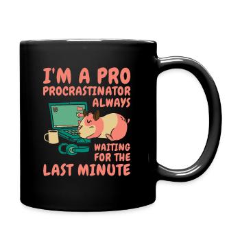 Procrastinating Hamster Procrastinator Time Pet - Full Colour Mug - black - Right