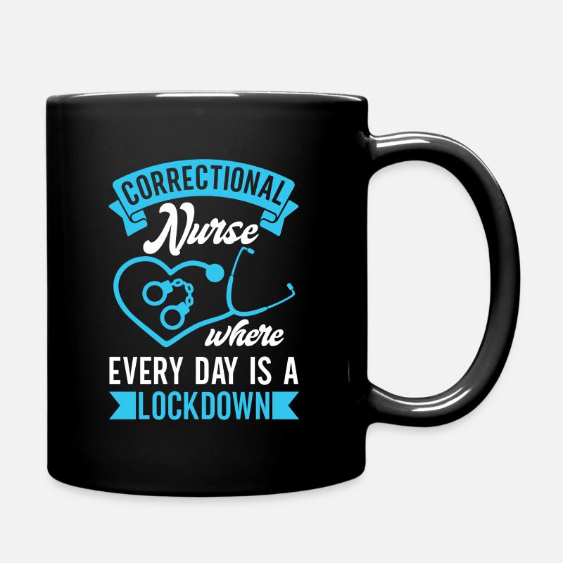 Correctional Nurse Nursing Correction Officer - Full Colour Mug - black