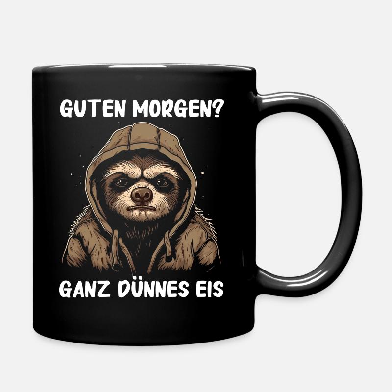 Faultier Faultiere Tier Schlafen Faul - Tasse einfarbig - Schwarz