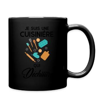 Cuisinière qui déchire - Mug uni - noir - Droite