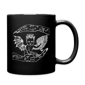Kleinen Engel beschützen - Tasse einfarbig - Schwarz - Rechts