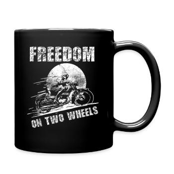 Freedom on two Wheels - Full Colour Mug - black - Right