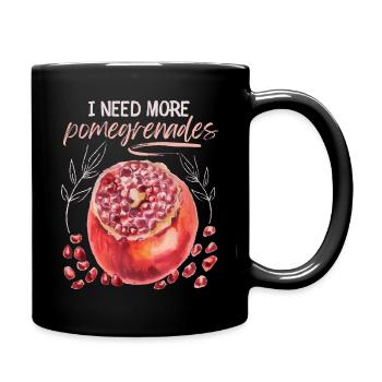 Pomegranate Illustration, Watercolor, Saying - Full Colour Mug - black - Right