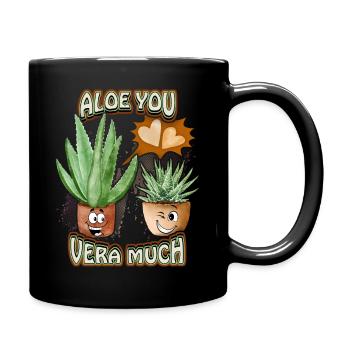 Aloe Vera, Flowers Valentine's Day Funny Saying Pun - Full Colour Mug - black - Right
