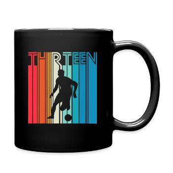 13 Years Soccer Gift 13th Birthday Football - Full Colour Mug - black - Right