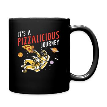 Space Pizza Lover Astronaut Fast Food - Mug uni - noir - Droite