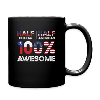 Half Chilean Chile American USA Citizenship - Full Colour Mug - black - Right