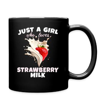 Erdbeermilch Girl Loves Rosa Milchshake - Tasse einfarbig - Schwarz - Rechts