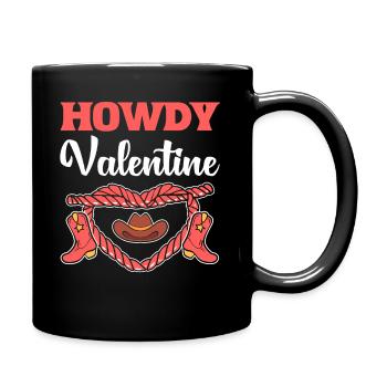 Howdy Valentine Viehzüchter - Tasse einfarbig - Schwarz - Rechts