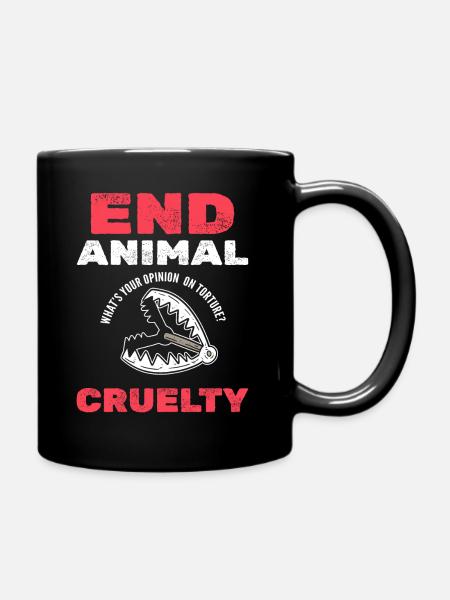Against animal cruelty animal companions - Full Colour Mug - black