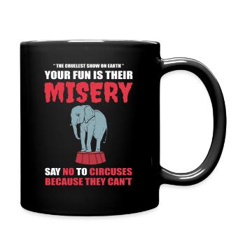 Say no to circuses veterinarian - Full Colour Mug - black - Right