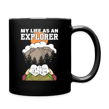 My Life As An Explorer Backpacker - Full Colour Mug - black - Right