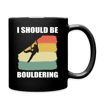 Felskletterer Bouldern Alpinist - Tasse einfarbig - Schwarz - Rechts