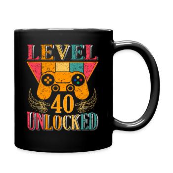 Player Level 40 Anniversary Player 40 Years - Full Colour Mug - black - Right
