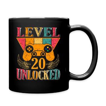 20e anniversaire - 20 ans Niveau 20 débloqué - Mug uni - noir - Droite