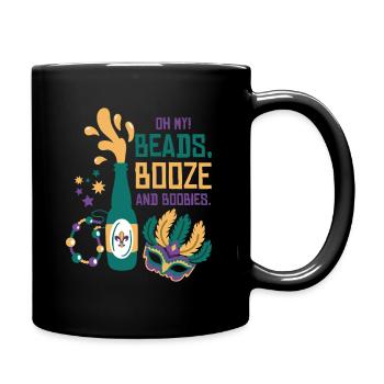 Mardi Gras Karneval Maske Bier Perlen Tölpel - Tasse einfarbig - Schwarz - Rechts