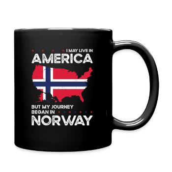 Born Norwegian Norway American USA Citizenship - Full Colour Mug - black - Right