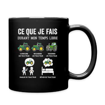 Humour Tracteur Cadeau homme femme enfant Agricult - Mug uni - noir - Droite