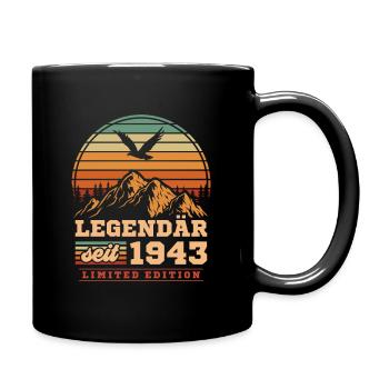 Legendär seit 1943 Jahrgang 80. Geburtstag - Tasse einfarbig - Schwarz - Rechts
