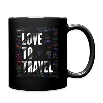 Reiselust Stempel Flug Reisen Urlaub Kreuzfahrt - Tasse einfarbig - Schwarz - Rechts