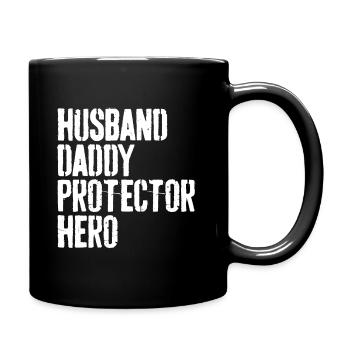 Mens Husband Daddy Protecteur Héros - Fête des pères - Mug uni - noir - Droite