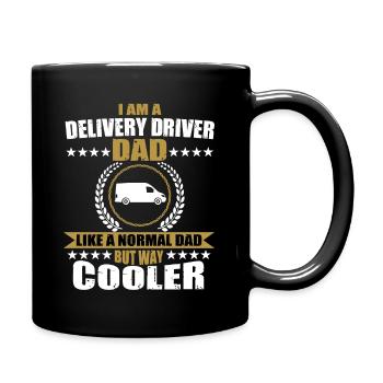 Lustiger Lieferfahrer Papa Vatertag - Tasse einfarbig - Schwarz - Rechts
