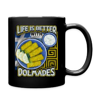 Grèce, Grec Nourriture Dolmades, Dicton - Mug uni - noir - Droite