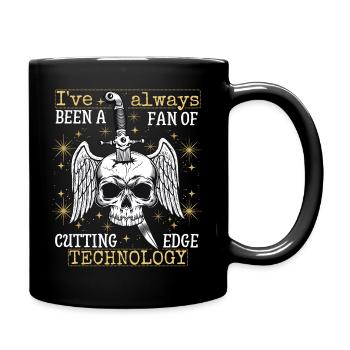 Crâne vintage avec poignard, drôle de dicton - Mug uni - noir - Droite
