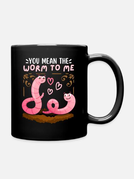 Worms in love Saint-Valentin drôle de dicton, jeu de mots - Mug uni - noir