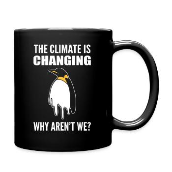 Les pingouins et les écologistes du changement climatique - Mug uni - noir - Droite