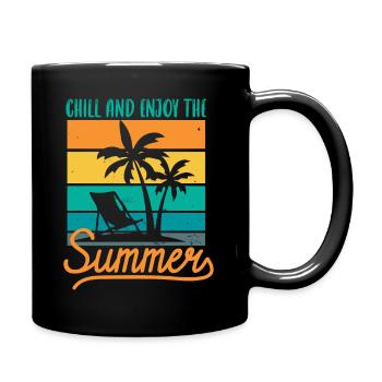 Chillen und den Sommer genießen - Tasse einfarbig - Schwarz - Rechts