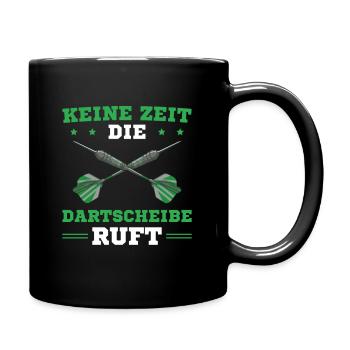 Dartsport Die Dartscheibe ruft Dartspieler - Tasse einfarbig - Schwarz - Rechts