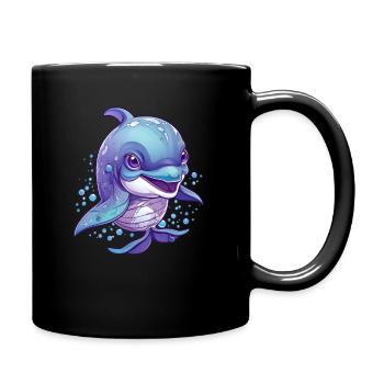 Mignon bébé dauphin - Mug uni - noir - Droite