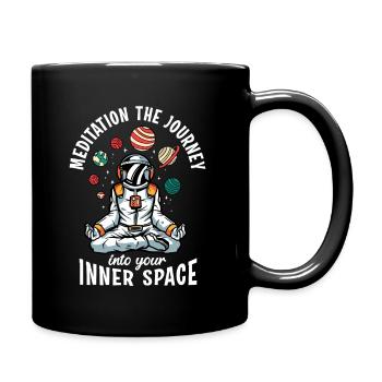 Weltraumpilz meditiert Sonnensystem Wissenschaft - Tasse einfarbig - Schwarz - Rechts