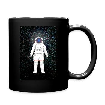 Mann im Weltall - Astronaut - Tasse einfarbig - Schwarz - Rechts