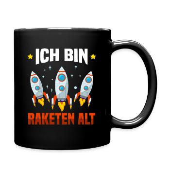 3 Geburtstag Universum Astronaut 3 Jahre Rakete - Tasse einfarbig - Schwarz - Rechts