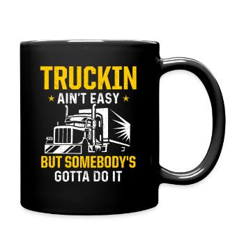 Truck Driver Trucker Driving - Full Colour Mug - black - Right