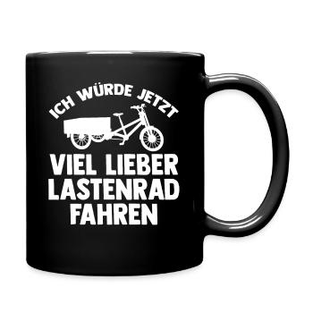 Fahrrad Lastenfahrrad Lastenrad - Tasse einfarbig - Schwarz - Rechts