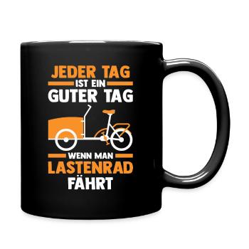 Fahrrad Lastenfahrrad Lastenrad - Tasse einfarbig - Schwarz - Rechts