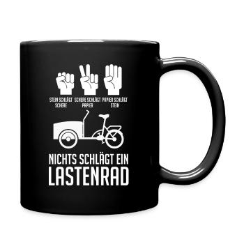 Fahrrad Lastenfahrrad Lastenrad - Tasse einfarbig - Schwarz - Rechts