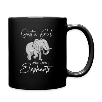 Juste une fille qui aime les éléphants - Mug uni - noir - Droite