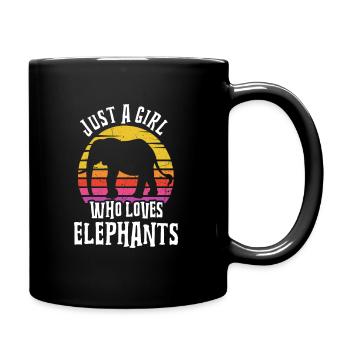 Juste une fille qui aime les éléphants - Mug uni - noir - Droite