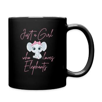 Juste une fille qui aime les éléphants - Mug uni - noir - Droite