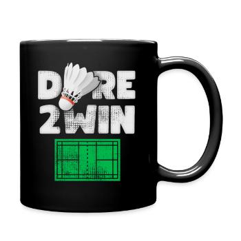Federball, Badminton Spruch, Federballspiel - Tasse einfarbig - Schwarz - Rechts
