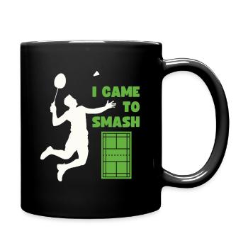 Federball Spruch, Federballspiel, Badminton Game - Tasse einfarbig - Schwarz - Rechts