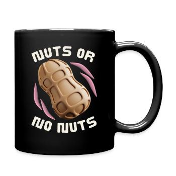 Erdnüsse, 3D Stil, lustiger Spruch Nuts-Or-No-Nuts - Tasse einfarbig - Schwarz - Rechts